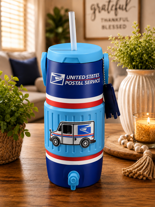 Postal Can Holder with keychain