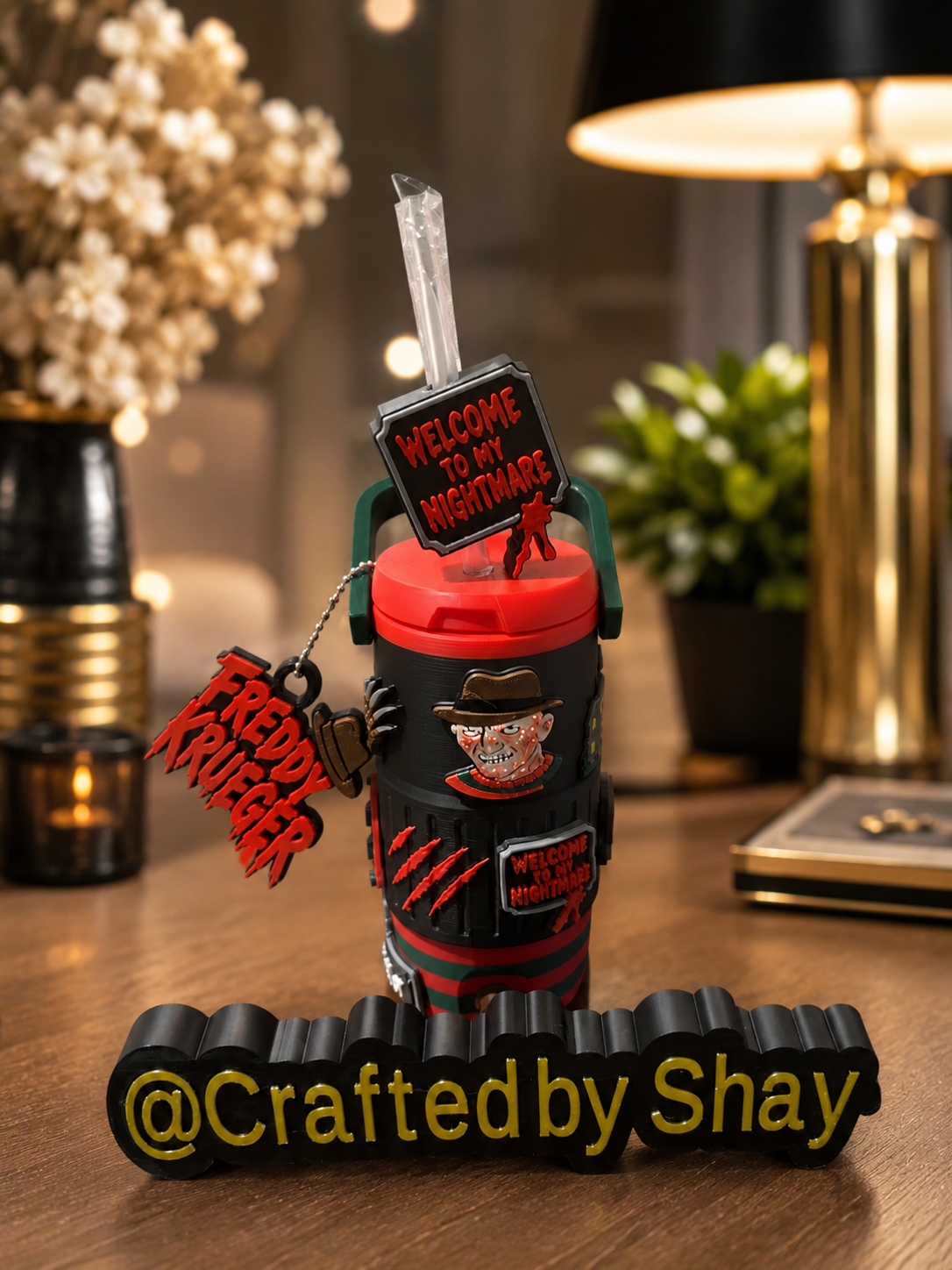 My Nightmare w/keychain, and straw topper
